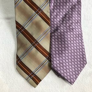 2 Jos A Bank 100% Silk Neck Ties Made in Italy